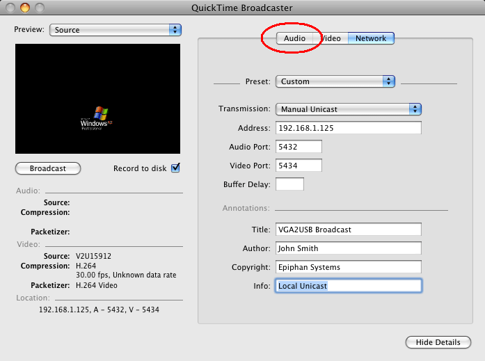 Quicktime Broadcaster