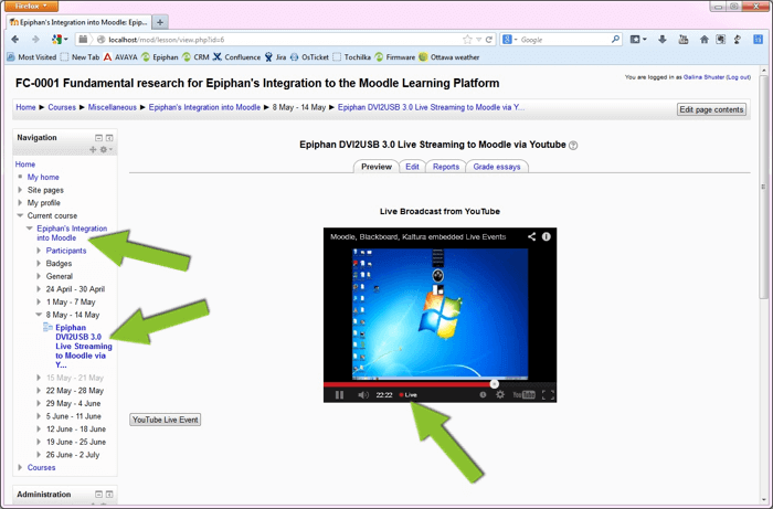 YouTube Moodle Stream 12