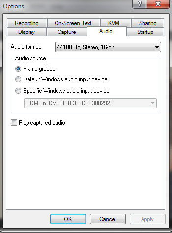 Select your audio device from the Audio tab in Tools >> Options dialog