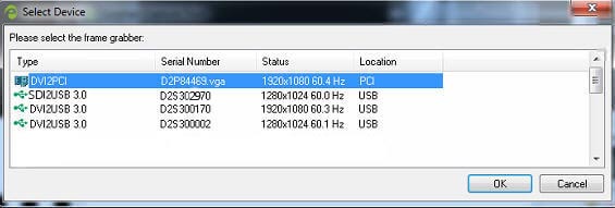 Epiphan Capture Tool Device Select