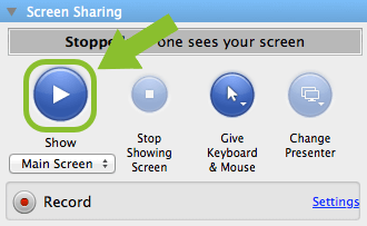 Screen Sharing on GoToMeeting Control Panel