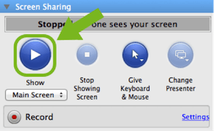 Screen Sharing on GoToMeeting Control Panel