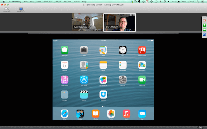 Screen Sharing on GoToMeeting Control Panel