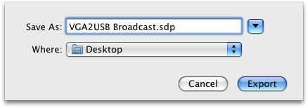 QuickTime Broadcaster configuration