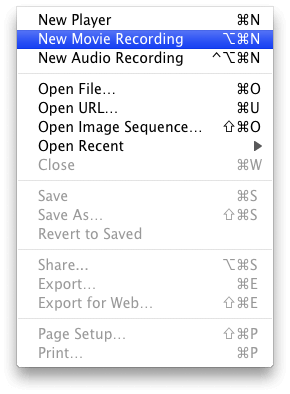 Select New Movie Recording