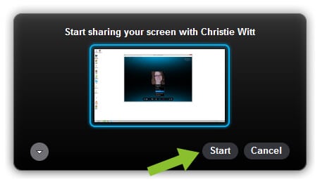 Starting to Share Screens on Skype