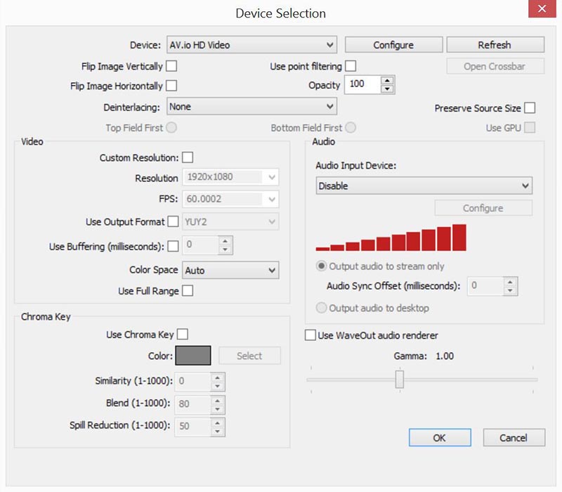 OBS Global source settings