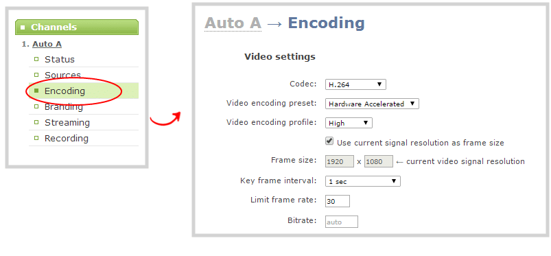 Pearl WebUI Encoding Settings