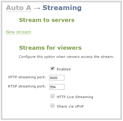 web stream to a server