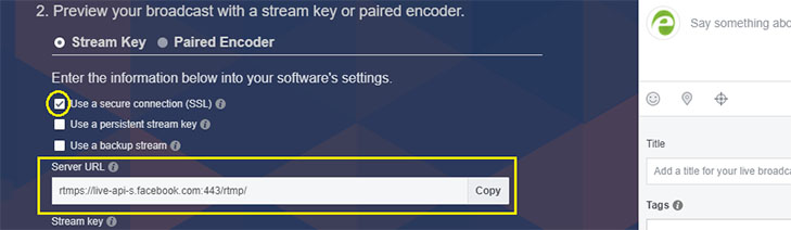 Facebook SSL secure streaming option